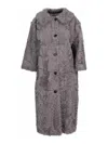 Miu Miu Chekiang Lambskin Single-breasted Coat In Gris Claro