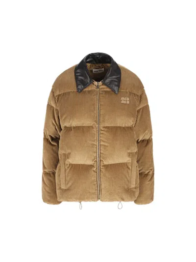 Miu Miu Coats In Brown