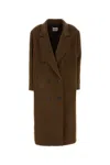 Miu Miu Virgin Wool Coat In Brown