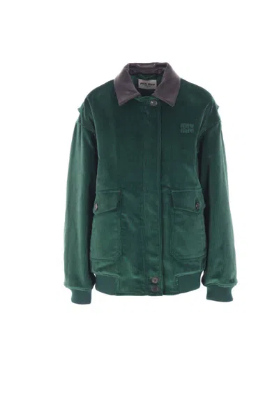 Miu Miu Coats In Green