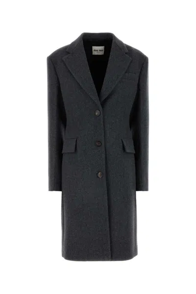 Miu Miu Coats In Grey