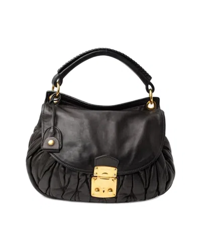Miu Miu Coffer Bag Medium Embossed Black