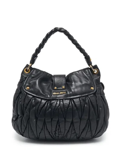 Pre-owned Miu Miu Coffer Braided-handle Shoulder Bag