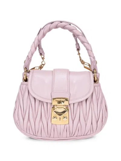 Pre-owned Miu Miu Coffer Matelassé Handbag In Pink