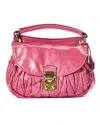 Miu Miu Coffer Medium Handbag Embossed Fuchsia