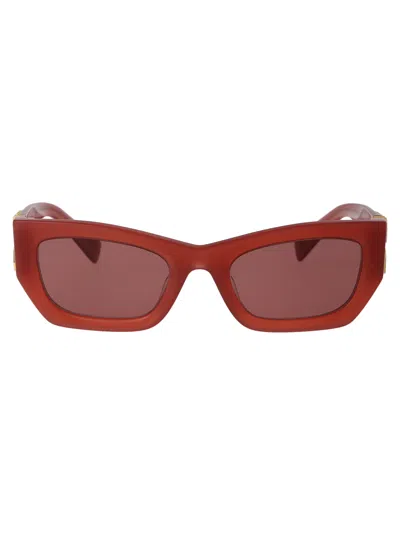 Miu Miu Cognac Opal Acetate Sunglasses In Red