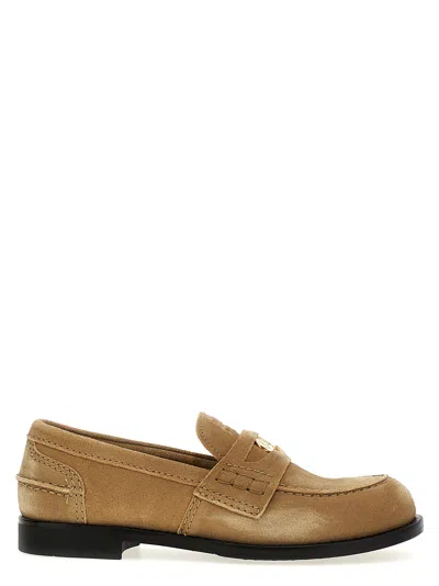 Miu Miu Coin Loafers Beige