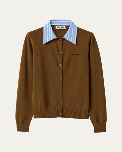 Miu Miu Collared Cashmere Cardigan
