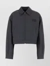 Miu Miu Collared Cropped Glencheck Jacket Long Sleeves