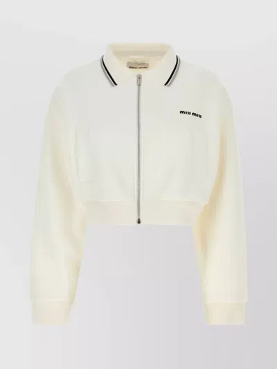 MIU MIU COLLARED DESIGN PIQUET JACKET
