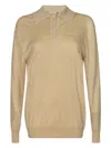 Miu Miu Long-sleeves Polo Shirt In Albino