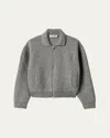 Miu Miu Collared Wool-cashmere Zip Cardigan In Brown