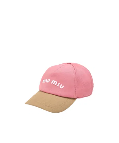 Miu Miu Color Block Baseball Cap In Pink