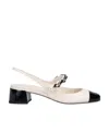 Miu Miu Leather-trimmed Raffia Slingback Mary Janes In Multicolor