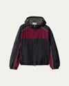 Miu Miu Colorblock Oversized Hooded Track Jacket In Black
