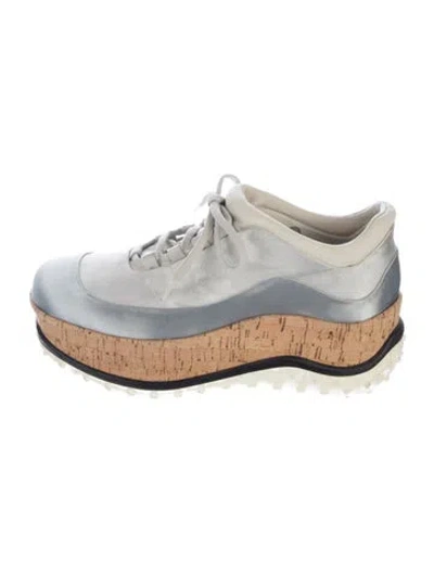 Pre-owned Miu Miu Colorblock Pattern Espadrille Sneakers In Multi