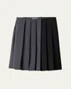 Miu Miu Colorblock Pleated Knee-length Skirt In Black