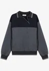 Miu Miu Womens Antracite Blu Asymmetric Jersey Polo Jacket Xs In Multi