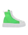 Miu Miu Colour-block Hi-top Sneakers In Green