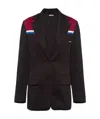 Miu Miu Colour-block Single-breasted Blazer In Black