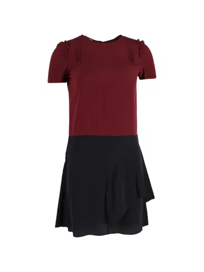 Pre-owned Miu Miu Colourblock Short-sleeve Dress In Red