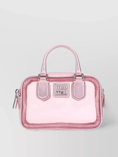 Miu Miu Compact Transparent Handle Bag In Pastel