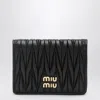 Miu Miu Compact Wallet In Black Quilted Nappa In Black