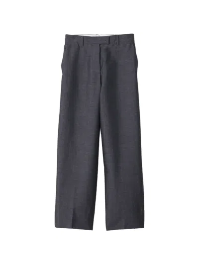 Miu Miu Concealed-fastening Trousers In Gray