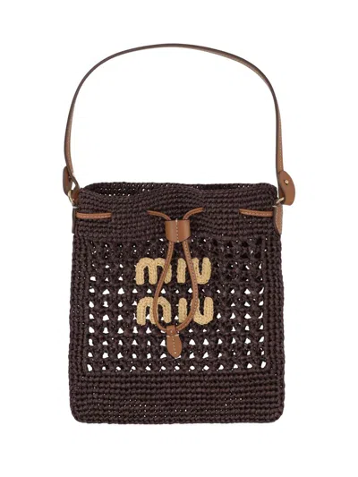 Miu Miu Contenitori Crochet Rete In Brown
