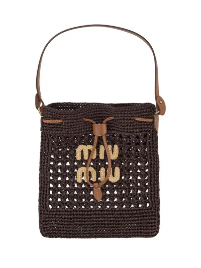 Miu Miu Contenitori Crochet Rete In Black