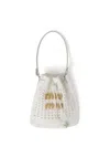 Miu Miu Woven Fabric Mini Bag In Bianco+naturale