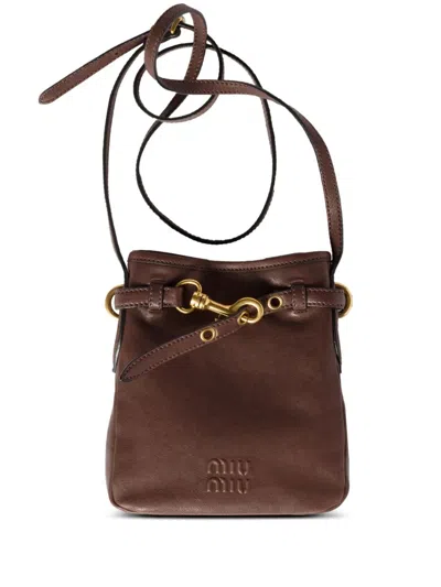 Miu Miu Contenitori Nappa Aviator In Brown