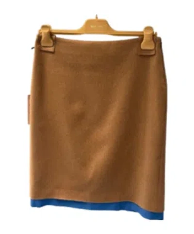 Miu Miu Contrast-edged Skirt In Brown