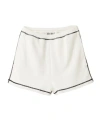 Miu Miu Contrast-trim Cotton Shorts In White