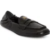 Miu Miu Convertible Penny Loafer In Nero