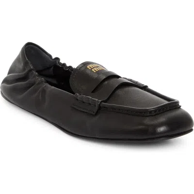 Miu Miu Convertible Penny Loafer In Nero