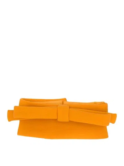 Miu Miu Oversized Bow Tie In Orange