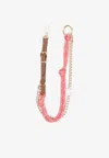 Miu Miu Cord And Leather Trick Keyring In Multi