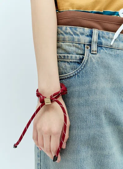 Miu Miu Cord And Nylon Bracelet In Red