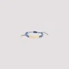 Miu Miu Adjustable Cord Bracelet Gold Tone Accents In Blue