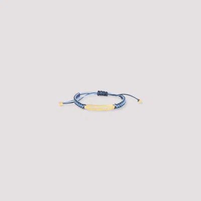 Miu Miu Adjustable Cord Bracelet Gold Tone Accents In Blue