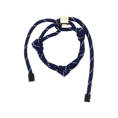 Miu Miu Women Logo Bracelet In Blue