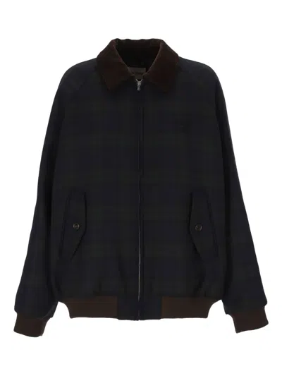 Miu Miu Cord-collar Checked Jacket In Black
