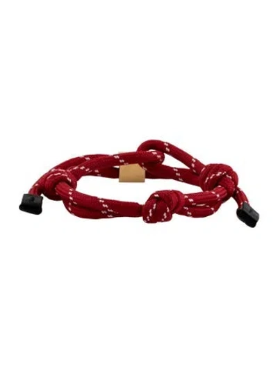 Pre-owned Miu Miu Cord Logo Bracelet In Red