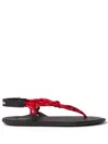 Miu Miu Nastro Cross Rope Grip-strap Sandals In Red