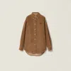 Miu Miu Corduroy And Suede Shirt In Brown