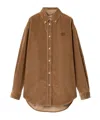 Miu Miu Corduroy And Suede Shirt In Gray