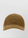 Miu Miu Corduroy Curved Brim Baseball Cap