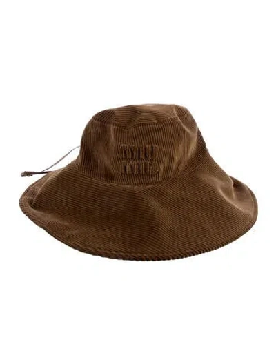 Pre-owned Miu Miu Corduroy Hat In Brown