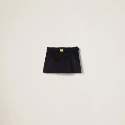 Miu Miu Corduroy Miniskirt In Navy